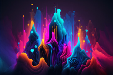 Fototapeta na wymiar glowing colorful abstract wavy fluid background