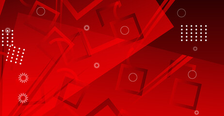 Abstract Minimal red geometric background. Dynamic shapes composition. Vector illustration
