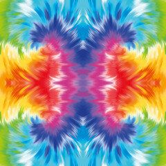 Colorful tie-dye design, hand drawn digital illustration, seamless pattern
