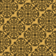 Seamless pattern with abstract curled lines ornaments, vector hand drawn illustrations
