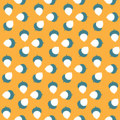Acorns in autumn. Seamless pattern with vector illustrations
