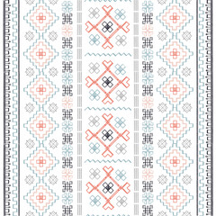 Ethnic theme ornament with geometric elements. Seamless pattern with vector hand drawn illustrations