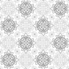Floral ornament. Seamless pattern with vector hand drawn illustrations
