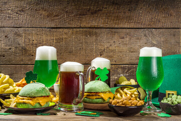 St Patrick`s holiday party food and beer
