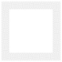 Vector square geometric Greek frame composed of realistic bicycle chain. Isolated on white background