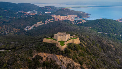 View from above of the Tuscan coast, 