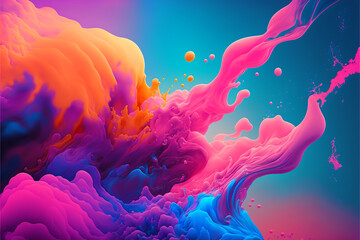 Fototapeta na wymiar vibrant colorful abstract fluid drops background