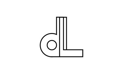 line letter dl logo design vector
 - obrazy, fototapety, plakaty