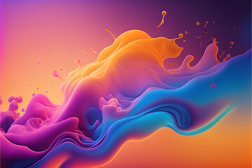 vibrant colorful abstract fluid drops background