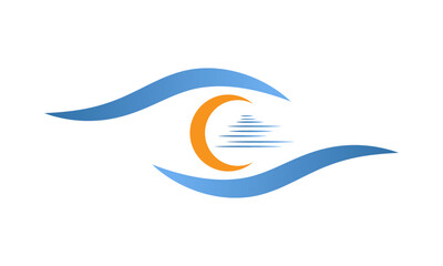 Vector logo design of eye health vision. Pro Vector