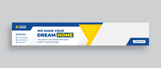 Real estate web banner or Horizontal large web banner  template