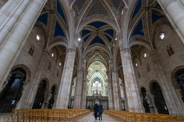 Fototapeta premium PAVIA, ITALY, DECEMBER 28, 2022 - The inner of Certosa of Pavia, Monastery of Santa Maria delle Grazie, the historical monumental complex including a monastery and a sanctuary, near Pavia, Italy
