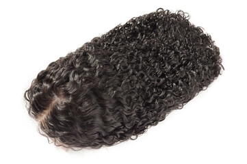 kinky curly black human hair weaves extensions lace wigs - obrazy, fototapety, plakaty