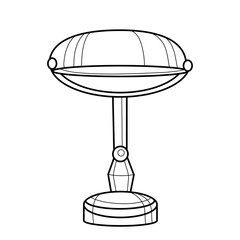 Table lamp. Black and white vector image. Coloring.
