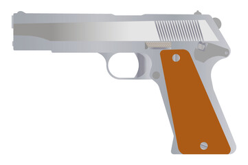 Fototapeta premium silver 9 mm pistol in profile