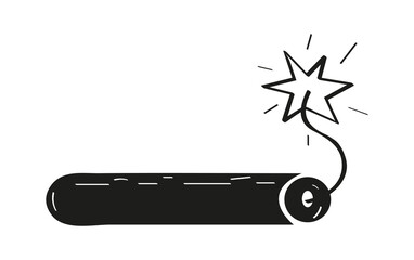 Dynamite icon vector in doodle style Bomb sign. Metaphor of negative feelings, explosion of emotions.