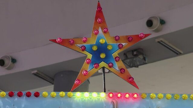 Five Pointed Star Lamps Flashing Lights Fun Fair