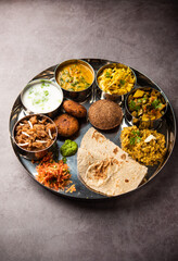 Millet Food thali or platter is an Indian vegetarian age old way of eating