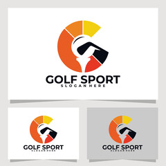 golf sport logo vector design template