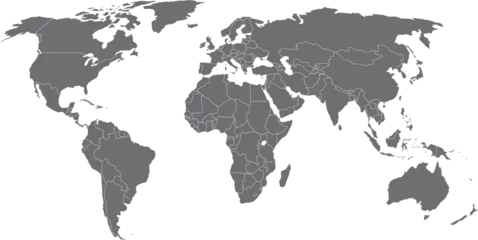 Fotobehang vector illustration of gray colored world map © agrus