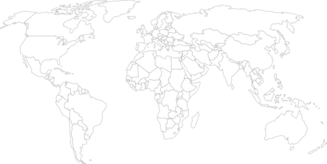 Crédence de cuisine en verre imprimé Carte du monde vector illustration of gray colored world map