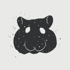 Illustration of a hamster. Dark and light shades.