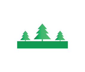 Fototapeta premium forest trees vector illustration. outdoors adventure symbol. Green environmental logo