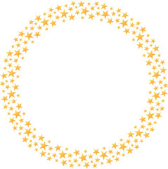 round vector frame with stars - gold colored circle banner