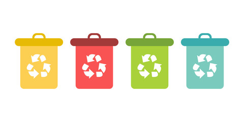 Blanks for design, waste sorting containers, ecology. Recycling