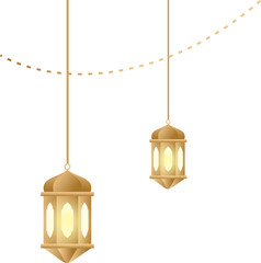 Islamic gold lantern decoration 
