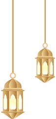 Islamic gold lantern decoration 
