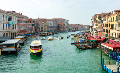Fototapeta na wymiar Grand Canal in Venice, Italy. A romantic place for a trip.