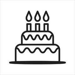 birthday cake icon simple art design