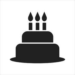 birthday cake icon simple art design