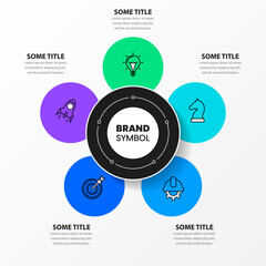 Infographic template. Circle with 5 steps and icons