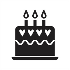 birthday cake icon simple art design