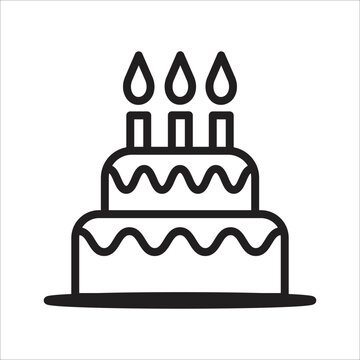 birthday cake icon simple art design
