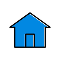 house icon in trendy flat design