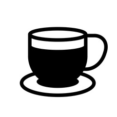 glass of coffee in trendy flat design