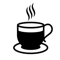 glass of coffee in trendy flat design