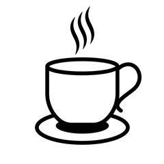 glass of coffee in trendy flat design