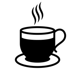 glass of coffee in trendy flat design