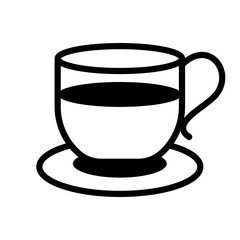 glass of coffee in trendy flat design