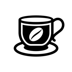 glass of coffee in trendy flat design