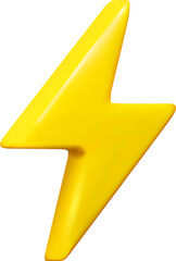 3d lightning symbol isolated on white background. Vector illustration.