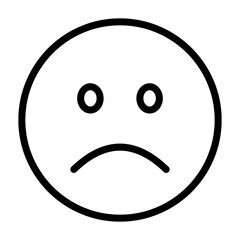 Sad face line icon. Longing, sadness, depression, emoji, melancholy, mood, tear, chat, communication. Emoji concept. Vector line icon on white background