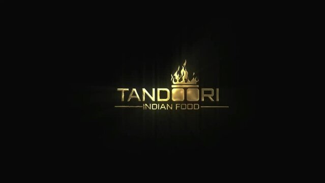 Tandoori food logo, Tandoori indian food logo animaiton with fire and smoke effect, Tandoori logo motion grapics video