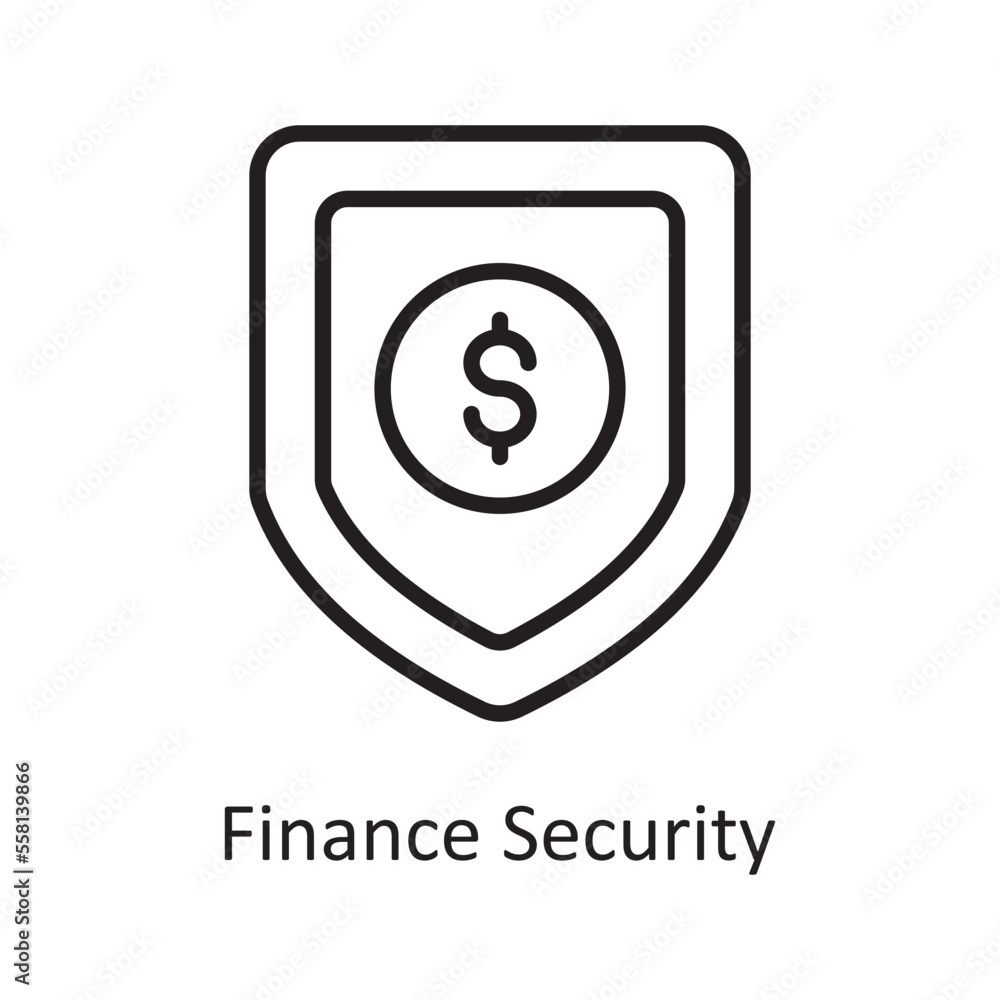Poster finance security vector outline icon design illustration. business and data management symbol on whi