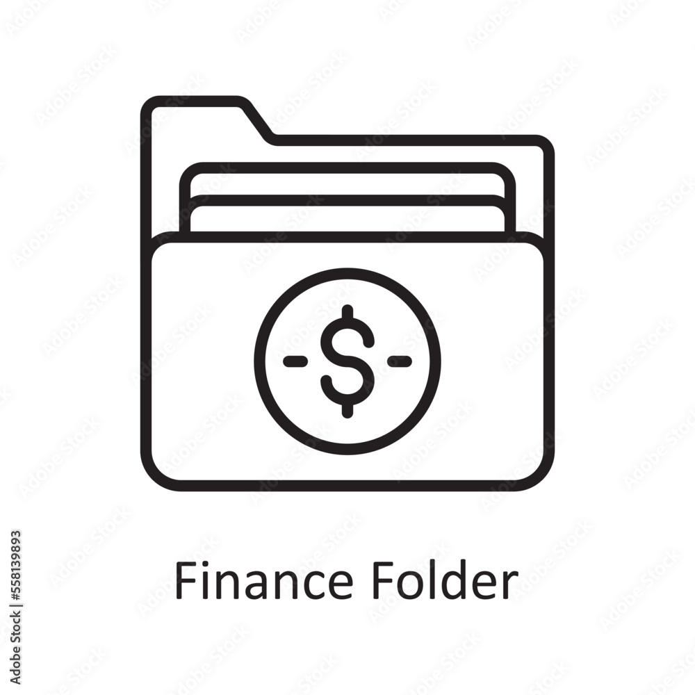 Poster finance folder vector outline icon design illustration. business and data management symbol on white