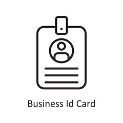 Business Id Card Vector Outline Icon Design illustration. Business And Data Management Symbol on White background EPS 10 File